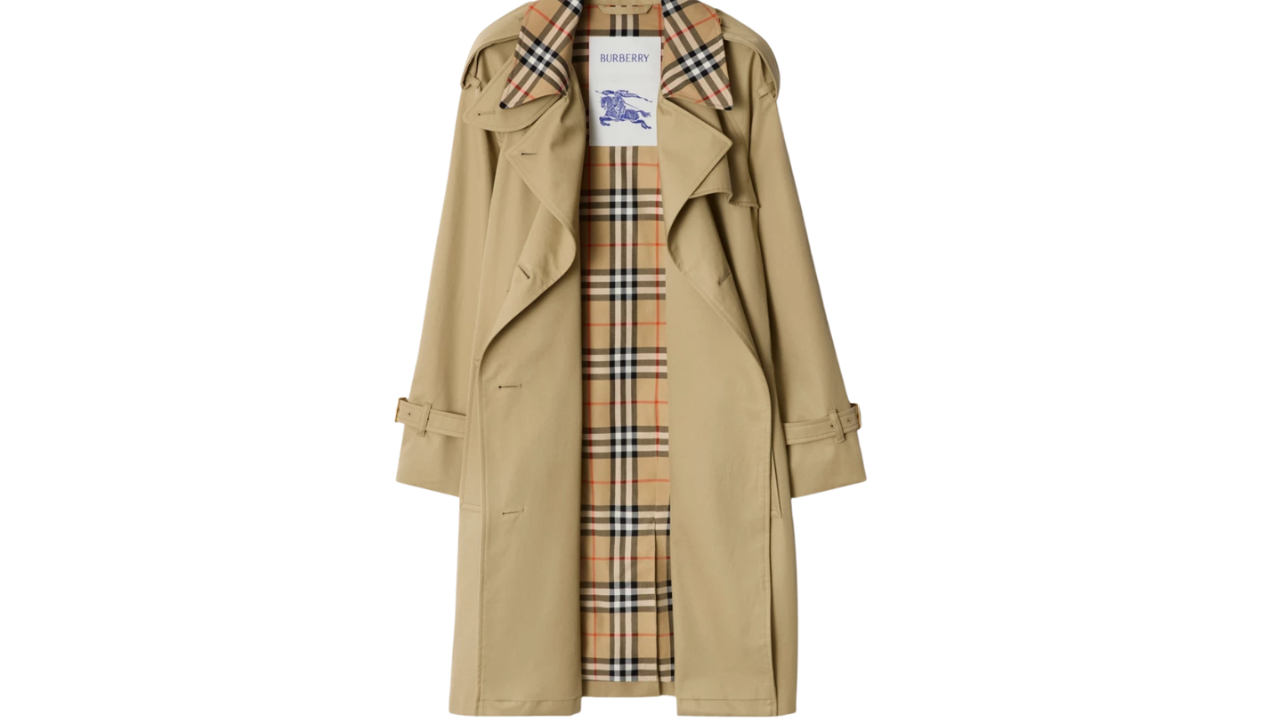 Trench mi-long Castleford à col Check Burberry