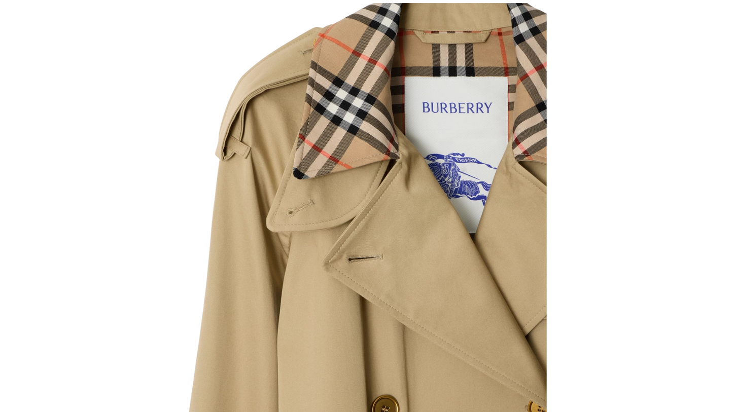 Trench mi-long Castleford à col Check Burberry