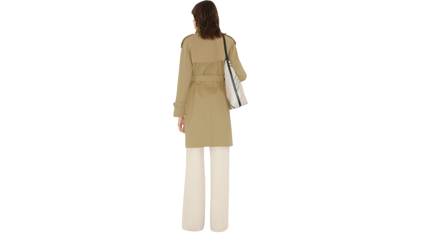 Trench mi-long Castleford à col Check Burberry