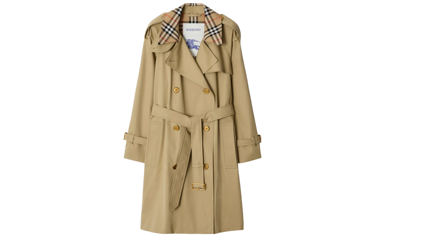 Trench mi-long Castleford à col Check Burberry