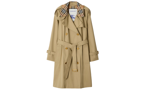 Trench mi-long Castleford à col Check Burberry
