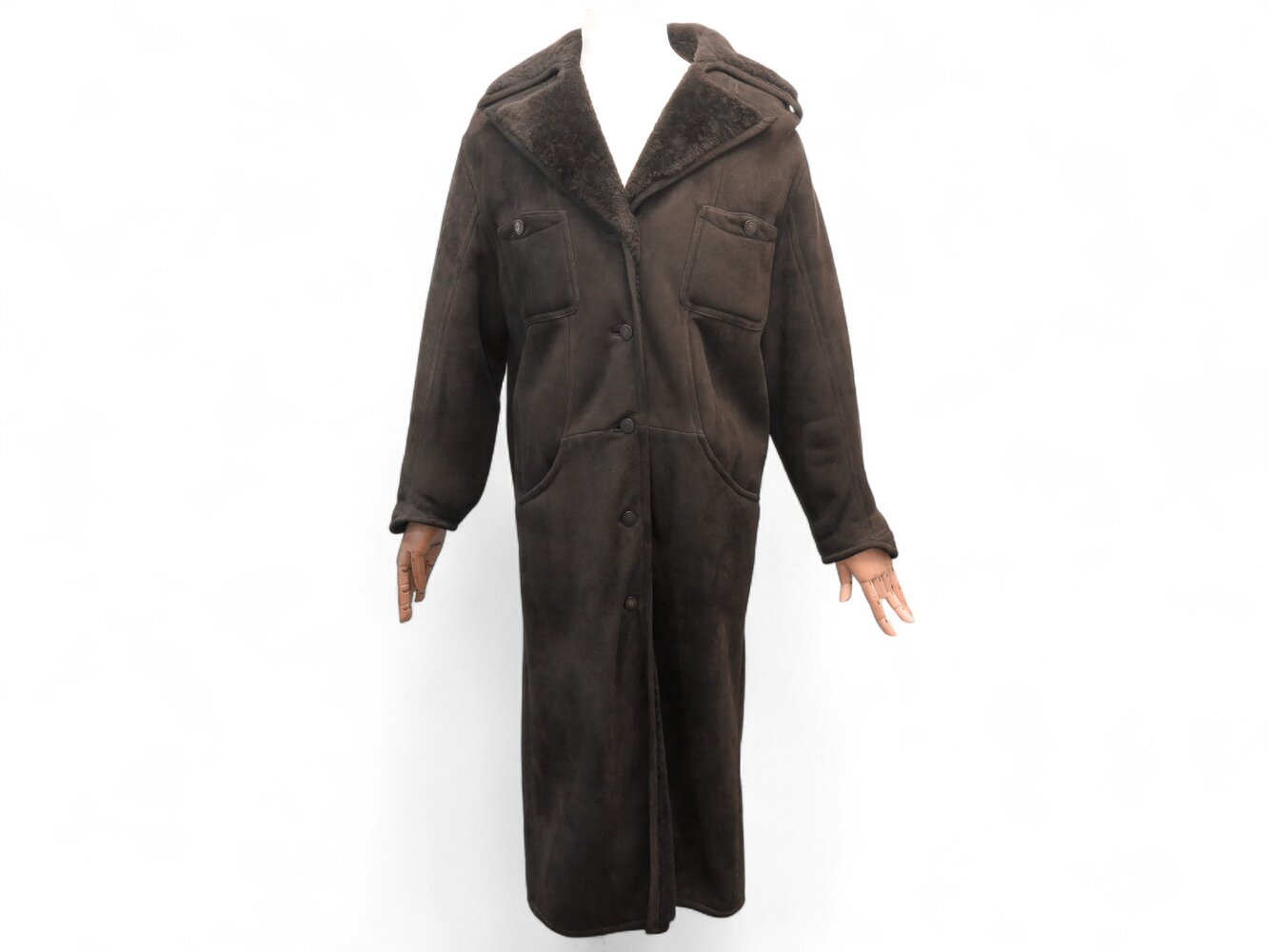 Manteau long en agneau plongé et fourrure – Chanel