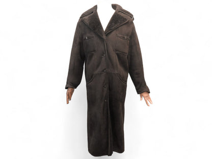 Manteau long en agneau plongé et fourrure – Chanel